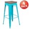 Flash Furniture 30" High Metal Indoor Bar Stool, Teal, PK4 4-ET-31320W-30-TL-R-GG - alternate 4
